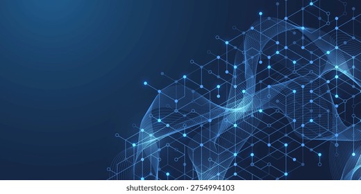 Abstract digital blockchain cube blocks concept. 3D big data cubes quantum computer technology idea. Artificial intelligence data core cubes design element