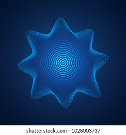 abstract digital blue equalizer, sound wave pattern element