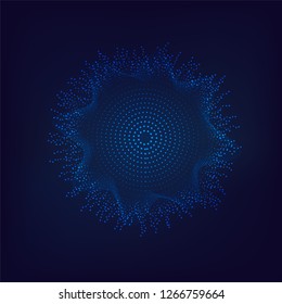 abstract digital blue equalizer, sound wave pattern element