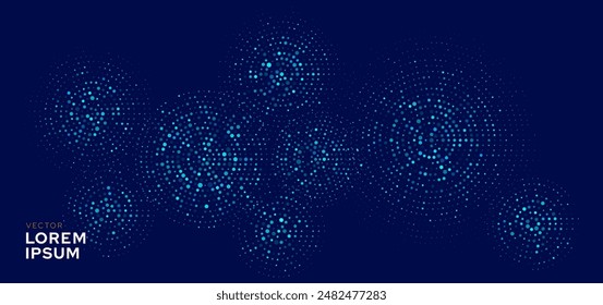 Abstract Digital Blue Hexagons Business or Science Background. Medical Research or Tech Innovation Online Webinar Presentation Event. Conference or Forum Vector Illustration Backdrop.