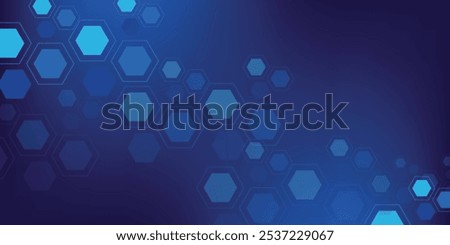 Abstract Digital Blue Hexagons Business or Science Background. Medical Research or Tech Innovation Online Webinar Presentation Event