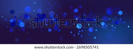 Abstract Digital Blue Hexagons Business or Science Background. Medical Research or Tech Innovation Online Webinar Presentation Event. Conference or Forum