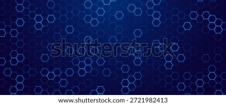 Abstract Digital Blue Hexagons Pattern Business or Science Research Background. Medical or Tech Innovation Online Webinar Presentation Event. Conference or Forum Vector Illustration Backdrop. 