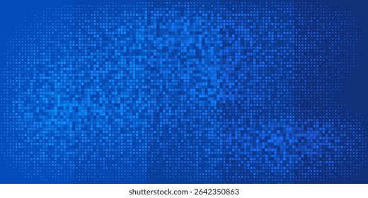 Abstract Digital Blue Pixelated Background with Gradient Effect.
