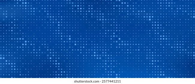 Abstract digital blue square particles background for business, finance, research, tech and science
