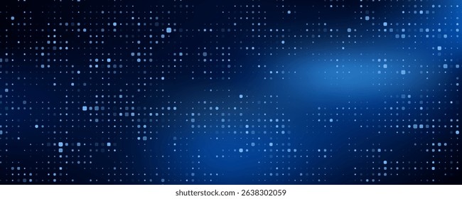 Abstract digital blue square particles background for business, finance, research, tech and science