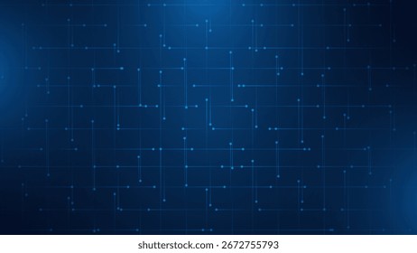 Abstrakter Hintergrund der digitalen blauen Technologie mit Netzanschlussleitungen