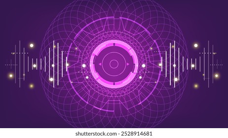 Tecnologia de inteligência artificial do cérebro digital. Visualização de rede de computador
