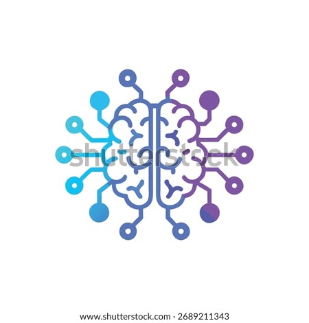 Abstract digital brain with glowing nodes and a technological aesthetic.