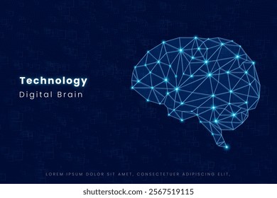 Abstract digital brain illustration, representing artificial intelligence, machine learning, and technological innovation