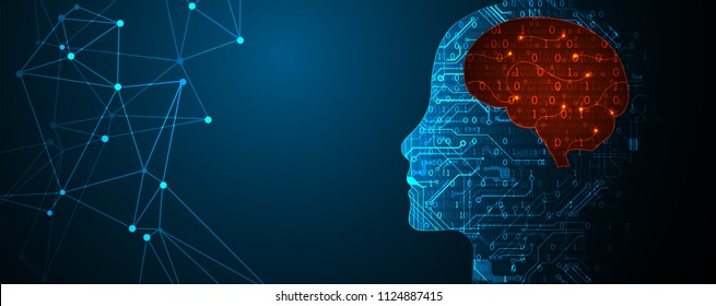Abstract digital brain,technology concept. Vector