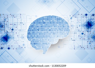 Abstract digital brain,technology concept. Vector