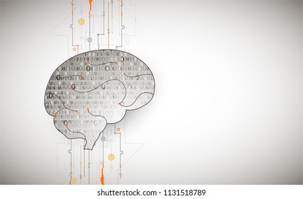 Abstract digital brain,technology concept. Vector
