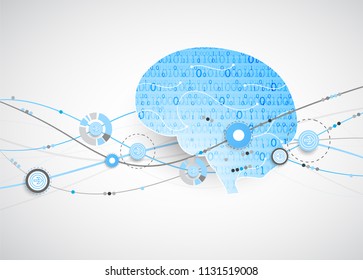 Abstract digital brain,technology concept. Vector