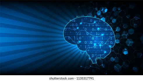 Abstract digital brain,technology concept. Vector