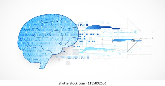 Abstract digital brain,technology concept. Vector