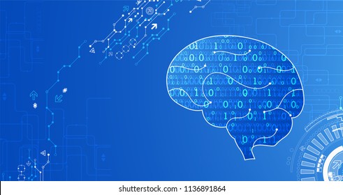 Abstract digital brain,technology concept. Vector