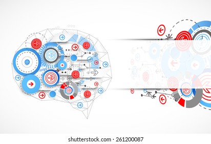 Abstract digital brain,technology concept. Vector