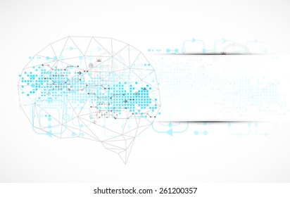 Abstract digital brain,technology concept. Vector