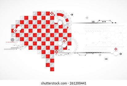 Abstract digital brain,technology concept. Vector