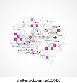 Abstract digital brain,technology concept. Vector