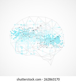 Abstract digital brain,technology concept. Vector