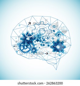 Abstract digital brain,technology concept. Vector