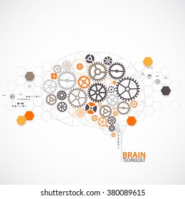 Abstract digital brain,technology concept. Vector