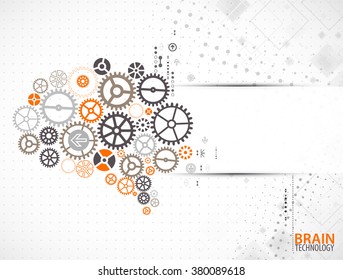 Abstract digital brain,technology concept. Vector