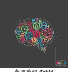 Abstract digital brain,technology concept. Vector