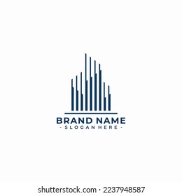 abstract digital building logo vector