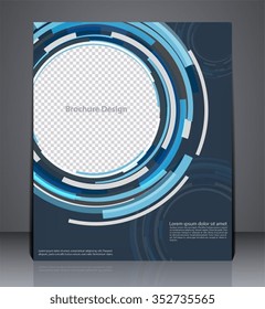 Abstract digital business brochure flyer design in A4 size, layout cover design in blue colors