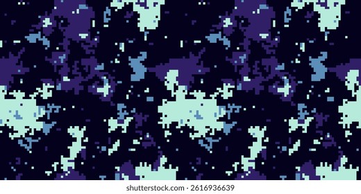 Abstract digital camouflage pattern in cool tones.  Perfect for backgrounds, textiles, and modern design projects.