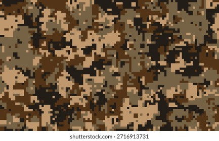 Abstractas patrón de camuflaje digital.  Los tonos terrosos se mezclan a la perfección para un fondo versátil ideal para diseños militares, de caza o de moda.  La textura pixelada ofrece una sensación moderna y texturizada.