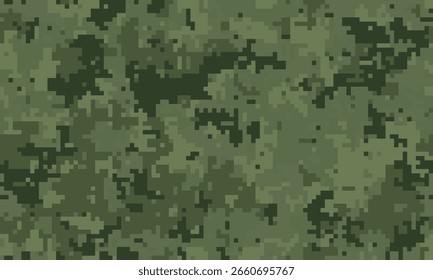 Padrão de camuflagem digital abstrato em verdes mudos.  Perfeito para fundos, texturas, ou projetos militarythemed.  Oferece uma sensação de ocultação e planejamento estratégico.
