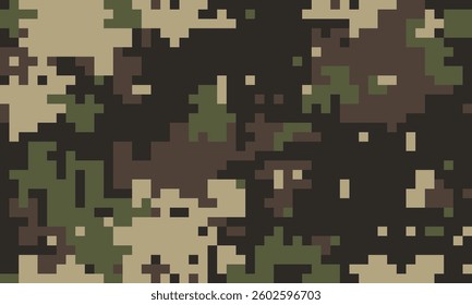 Abstract digital camouflage pattern.  Perfect for backgrounds, textiles, military or tactical designs.  Earthy tones create a versatile, modern aesthetic.