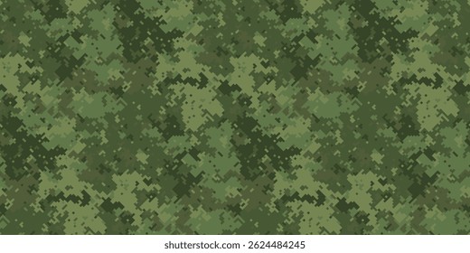Abstract digital camouflage pattern.  Perfect for backgrounds, textures, or militarythemed designs.  The muted greens create a sense of concealment and mystery. Ideal for websites, print, and apparel.