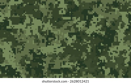 Padrão de camuflagem digital abstrato.  Perfeito para fundos, têxteis, ou projetos militares temáticos.  A textura sutil em pixels acrescenta uma sensação moderna e versátil.