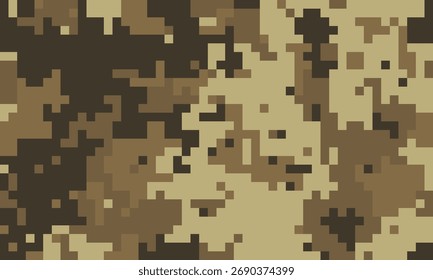 Abstractas patrón de camuflaje digital.  Perfecto para fondos, texturas o diseños de temática militar.  Los tonos terrosos crean una sensación de ocultación y misterio.