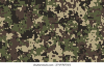 Abstractas patrón de camuflaje digital.  Perfecto para fondos, texturas o diseños de temática militar.  El estilo versátil y pixelado evoca fuerza y ocultación.