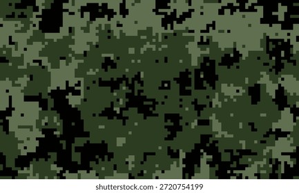 Abstract digital camouflage pattern.  Perfect for backgrounds, textiles, or militarythemed designs.  Its pixelated texture offers a modern, edgy feel.  Use for websites, packaging, or apparel.