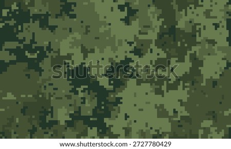 Abstract digital camouflage pattern.  Perfect for backgrounds, textures, or militarythemed designs.  Subtle yet striking, this image evokes themes of concealment, strategy, and nature.