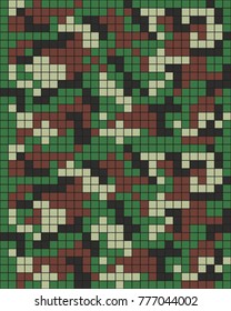 Abstract digital camouflage pattern. Seamless vector wallpaper.Colorful desktop background. Unique clothing style. Vector illustration.