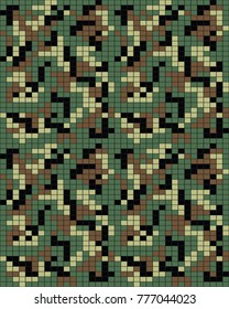 Abstract digital camouflage pattern. Seamless vector wallpaper.Colorful desktop background. Unique clothing style. Vector illustration.