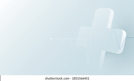 Abstract digital cardiogram with Technology futuristic medical healthcare and science concept. Vector illustration