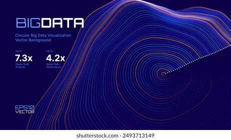 Abstract Digital Circles of Particles. Futuristic Circular Business Data Graph. Big Data Visualization. Crypto Currency Blockchain Invest Statistics Analysis Concept. Vector Illustration.