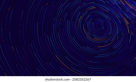 Abstract Digital Circles of Particles. Futuristic Circular Business Data Graph. Big Data Visualization. Crypto Currency Blockchain Invest Statistics Analysis Concept. Vector Illustration.