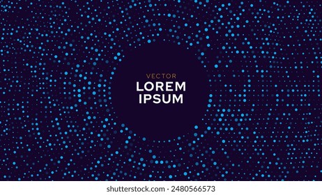 Abstract Digital Circles of Particles with Noise. Business or Science Background. Medical Research or Tech Innovation Online Webinar Presentation Event. Conference or Forum Banner Vector.