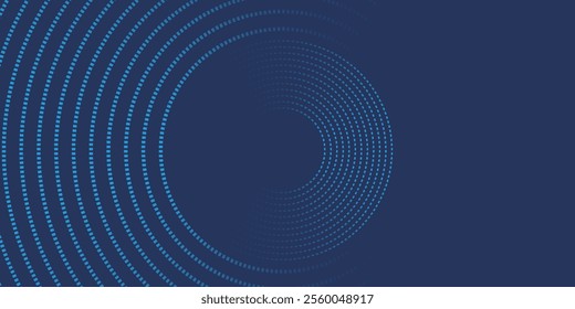 Abstract Digital Circles of Particles with Noise. Futuristic Circular Sound Wave. Big Data Visualization. 3D Virtual Space VR Cyberspace. Crypto Currency Concept. Vector Illustration.