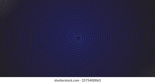 Abstract Digital Circles of Particles with Noise. Futuristic Circular Sound Wave. Big Data Visualization. 3D Virtual Space VR Cyberspace. Crypto Currency Concept. Vector Illustration.